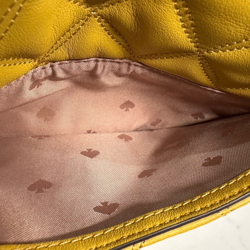 Kate Spade Natalia Mustard Quilted Crossbody Bag - Picture 13 of 15